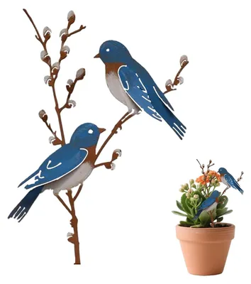 Imagen del producto de Adorno de jardín con forma de pájaro, hecho de metal