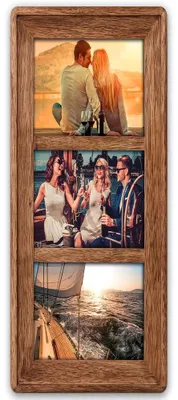 Produktbild von Holz Bilderrahmen Collage rechteckig braun für 10x15 cm
