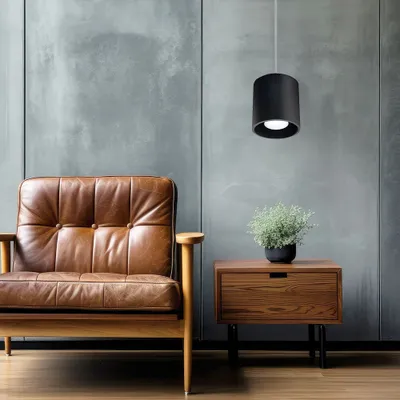 Produktbild von Pendelleuchte, rund, Aluminium schwarz, H 80 cm
