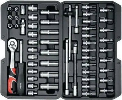 Produktbild von YATO 56-tlg. Werkzeugset Metall schwarz YT-14501