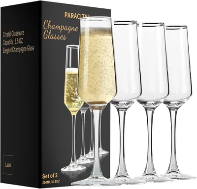 Champagnerflöten Set 4er, 250 ml, mundgeblasen, bleifrei, spülmaschinengeeignet