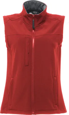 A red sleeveless jacket.