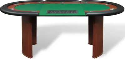 Produktbild von pokerový stôl vidaXL pre 10 hráčov s krupiérskym priestorom a zásobníkom na žetóny zelený