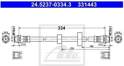 Produktbild von ATE Bremsschlauch vorne für VW Transporter T4