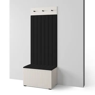 Produktbild von Garderoben-Set Ritmo version 6 mit Schuhregal und Polsterplatten, Ideal für Flur und Eingangsbereich (Cashmere, Trinity 16)