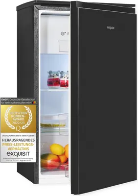 Produktbild von Exquisit KS117-3-010E Kühlschrank, 48 cm breit, 82L, LED-Beleuchtung, schwarz