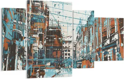 Produktbild von Bild auf Leinwand - Leinwandbild - Stadt Straße Haus - 120x70cm - Wand Bild - Wanddeko - Wandbilder - Leinwanddruck - Bilder - Kunstdruck - Wanddekoration - Leinwand bilder - Wandkunst - DL120x70-3806