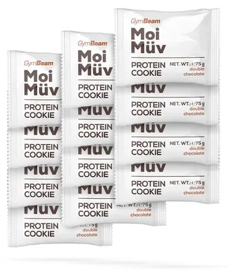 Produktbild von GymBeam - MoiMüv Protein Cookie, 12 x 75 g, doppelte Schokolade