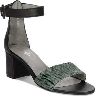 Produktbild von Damensandalen mit 6 cm Absatz, offener Mandelspitze und verstellbarem Riemen
