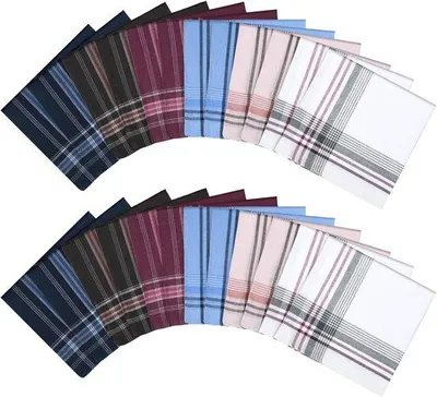Zdjęcie produktu dla Chusteczki męskie – opakowanie 24 sztuki – bawełna – tradycyjne chusteczki męskie – 36 cm x 36 cm