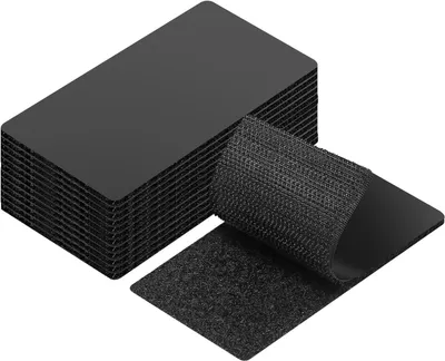 Produktbild von Klettband selbstklebend - Extra stark - Zur Befestigung - 50mm x 100mm - 20 Stück - Schwarz