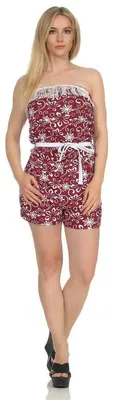 Produktbild von Damen Jumpsuits Bandeau Overall mit Taschen; Bordo/M