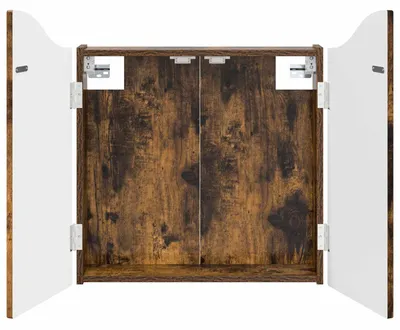 Image de vidaXL Armoire pour cible de fléchettes, chêne fumé, 56 x 12 x 63 cm, panneau de fibres de bois