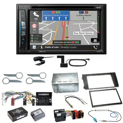 Produktbild von Pioneer AVIC-Z730DAB Navigation Bluetooth CD Einbauset für Audi A6 4B Facelift