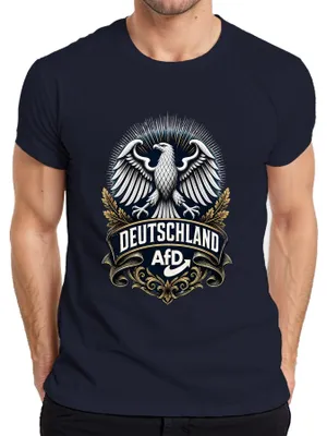 Obrázok produktu pre Tričko s nápisom "AfD Deutschland Adler Wappen Patriotisch Statement Sarkasmus Wahl Herren", tmavomodrej farby, veľkosť M