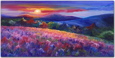 Produktbild von Coloray Bild aus Leinwand 120x60 Leinwand Dekoration - Malerei Berge Wiese
