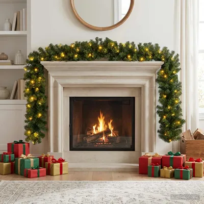 Produktbild von Weihnachtsgirlande Grün 270 cm PVC 50 LEDs