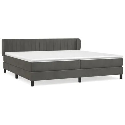 Produktbild von vidaXL Boxspringbett mit Matratze Dunkelgrau 200x200 cm Samt