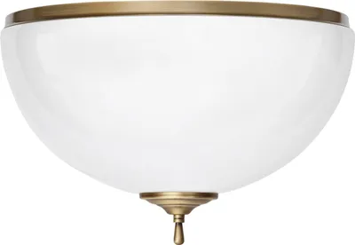 Produktbild von Messing Deckenleuchte groß maximale Beleuchtungsleistung dreischichtig Weißglas H25cm Ø38cm 3x E27 Goldpatina 180W zweistufige Schaltung