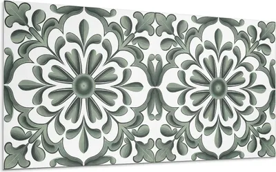 Produktbild von Blumenmotiv Im Kreis – Selbstklebende Fliesen – Wandverkleidung – Wandpaneel – PVC Fliesen – Vinylflisen – PCV Flisen – Selbstklebend – Wanddeko – 6 Stück 60 x 30 cm