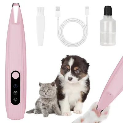 Image de Tondeuse sans fil pour animaux - Idéale pour chiens et chats - Recharge par USB-C - 500 mAh - Lumière LED - Mini-lame
