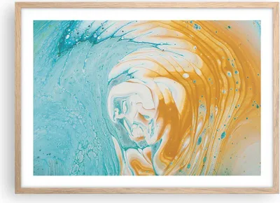 Produktbild von Gerahmtes Poster - Rahmen in heller Eiche - Abstraktion verschüttet Farben - 70x50 cm - Wand Bild - Wanddeko - Wandbilder - Kunstposter - Wandposter - Bilderrahmen - Bilder - P2NAA70x50-4742