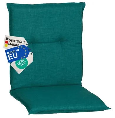 Produktbild von NYVI Gartenstuhl Auflage Niedriglehner Barcelona - UV-Beständig, Atmungsaktiv, Strapazierfähig - Niedriglehnerauflage Sitzkissen Outdoor - Sitzauflagen für Gartenstühle 100x50cm Türkis