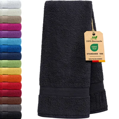 Produktbild von AR Line ARIZONA Handtuch-Serie – 500 g/m² Frottier in 9 Größen verfügbar, Größe: Badetuch 100x150 cm, Farbe: Schwarz