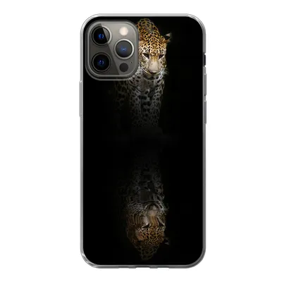 Produktbild von MuchoWow® Handyhülle Schutzhülle Hülle für iPhone 13 Pro Leopard - Reflexion - Schwarz Silikon Softcase Handy Hülle - Handy-Tasche