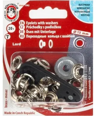 Zdjęcie produktu dla Guzik zatrzaskowy z podkładką - przelotka - 13 mm - metalowy