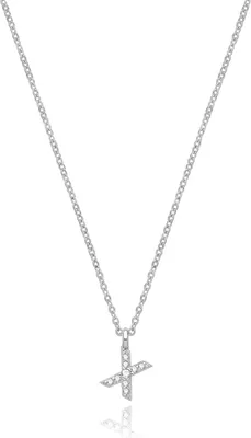 Produktbild von Wunderschöne 925 Sterling Silber (Rhodiniert) Buchstaben / Initiale Damen - Anhänger mit Kette mit Zirkonia; TRS33381LTX