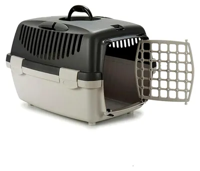 Produktbild von Transportbox für Tiere, Katzenkorb Gulliver in Grau, 48 x 32 x 97 cm