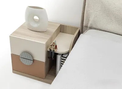 Produktbild von Nachttisch Modern Schublade Ablage Stilvolles Design Kinderzimmer Gestaltung