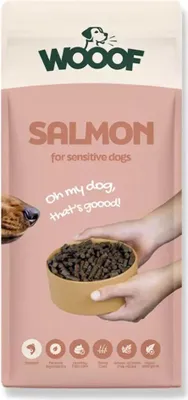 Produktbild von Hundetrockenfutter WOOOF Lachs 14KG Hypoallergenes Hundefutter kaltgepresst getreidefrei