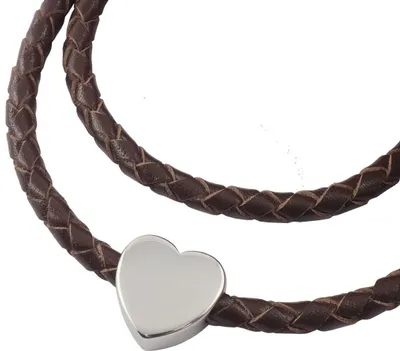 Produktbild von Lederkette geflochten Leder-Band Halskette mit Anhänger Damen Kette 4 mm Braun, Länge:100 Zentimeter