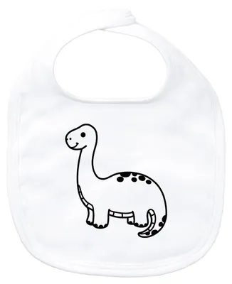 Produktbild von Huuraa Baby Lätzchen Brontosaurus Dinosaurier White Klettverschluss  Baumwolle Latz Geschenkidee