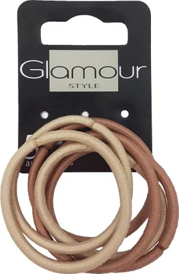 Image de Nœuds à cheveux sans métal Beige - Lot de 6
