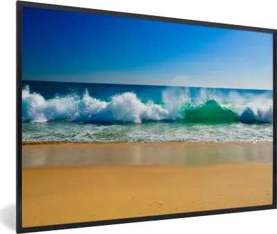Produktbild von MuchoWow® MuchoWow® Gerahmtes Poster Meer - Golf - Strand 90x60 cm - Poster mit zchwarzem Bilderrahmen - Fotorahmen - Foto-Plakat