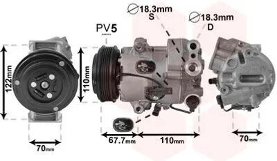 Produktbild von VAN WEZEL 3700K608 CVC6 Klimaanlage Klimakompressor PAG 46 R134a für OPEL Astra J Sports Tourer (P10) ASTRA J ZAFIRA TOURER C (P12) Astra J GTC (P10)