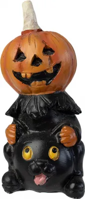 Produktbild von Vintage Kürbisfigur mit Katzenkopf
