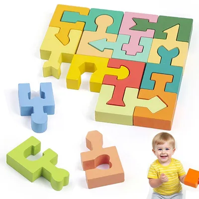 Produktbild von Montessori Holzspielzeug Kleinkinder 1-3 Jahre Formen & Farben Stapelspiel