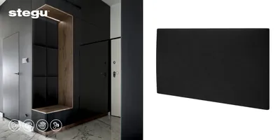 Obrázok produktu pre STEGU Čalúnený panel WANDPOLSTER vankúš čelo postele stena čierna 60x60 cm