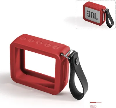 Image de INF Étui de protection en silicone avec dragonne pour JBL GO2 Rouge