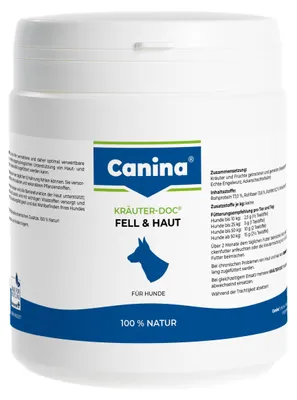 Produktbild von Canina Kräuter-Doc Fell und Haut, Hund, Puder, Haut & Haarkleid, Universal, Birke, 300 g