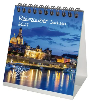 Produktbild von Reisezauber Sachsen Tischkalender 10x10cm für 2027 Städte Bundesland Menschen - Seelenzauber