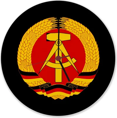 Produktbild von DDR Staatswappen Wanduhr aus Alu für Ostalgie Fans