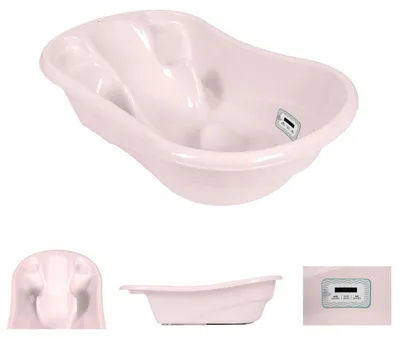 Obrázok produktu pre Kikkaboo detská vanička Hippo anatomicky tvarovaná, 94 cm, integrovaný teplomer ružová
