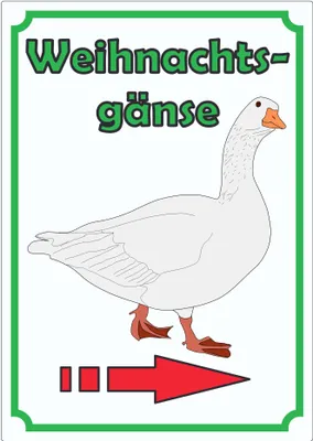 Produktbild von Weihnachtsgans Werbeaufkleber Aufkleber Hochkant mit Pfeil rechts A9 (37x52mm)