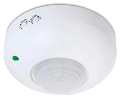 Zdjęcie produktu dla Czujnik ruchu zewnętrzny, przeznaczony do oświetlenia LED i lamp, montowany na ścianie lub suficie, kąt detekcji 360°