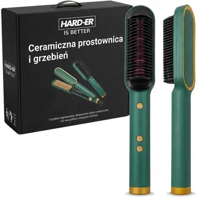 Produktbild von Haarglätter Mit Bürste 2In1 Keramikbeschichtung Thermoprotect Zum Glätten Locken Formen Entwirren Und Stylen Verschiedener Haartypen